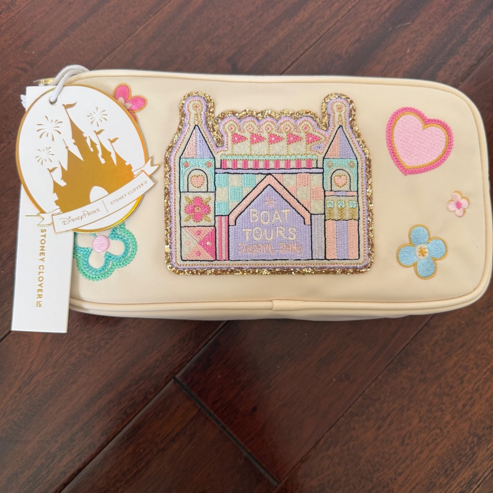 Disney Parks Stoney Clover Lane It's A Small World Boat Tours Pouch NWT Cream